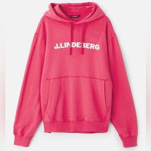 J.Lindeberg Vibrant Pink Callan Hoodie Sweater in Azalea